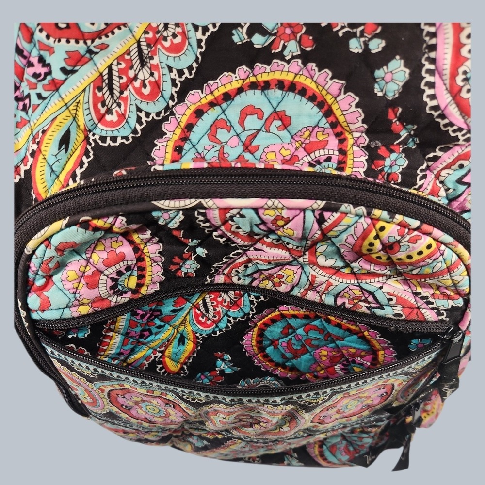 Vera Bradley Campus Backpack Quilted Parisian Paisley School Work Backpack - Picture 5 of 8